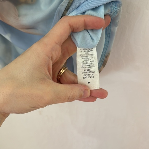 Fashion Nova Pastel Blue Cherub Angel Print Mesh Mini Skirt Medium - Picture 7 of 8